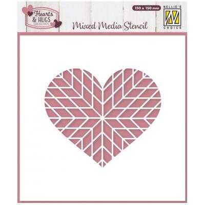 Nellie's Choice Stencil - Geo Heart